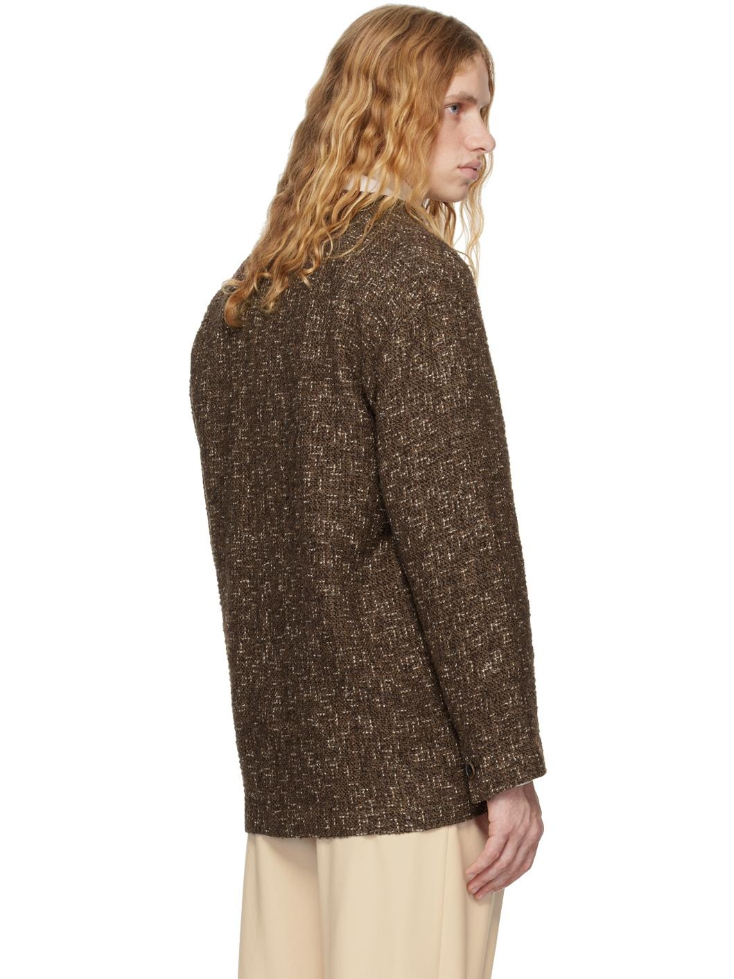 Brown Homespun Tweed Blazer - 3