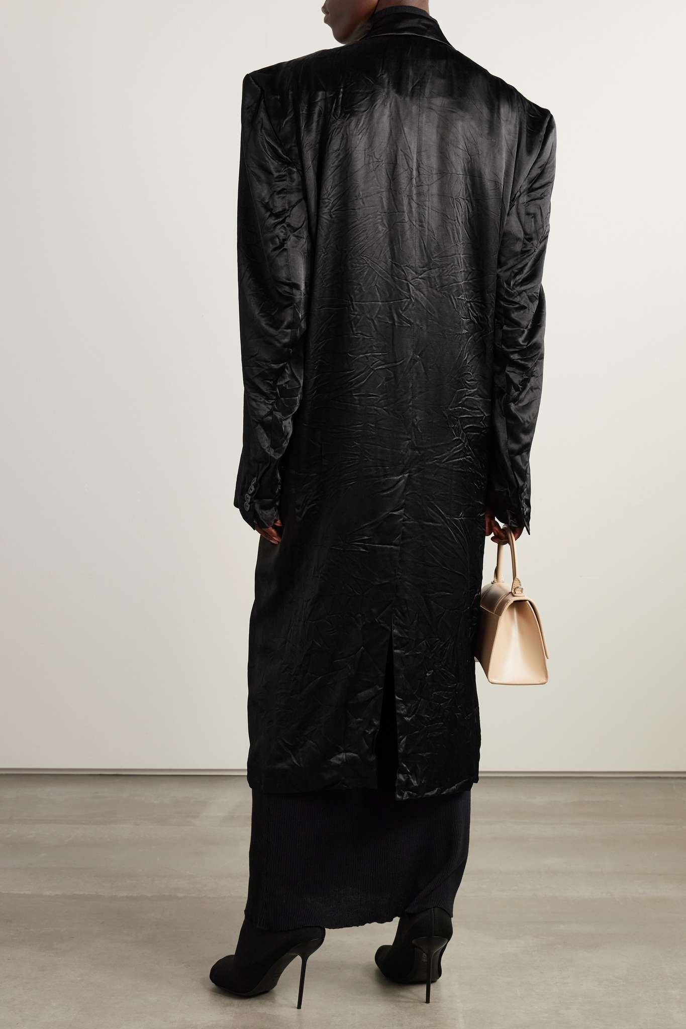 Crinkled-satin coat - 4
