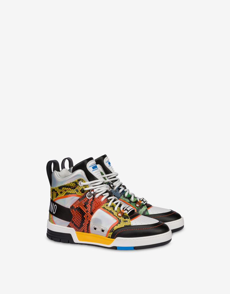 Moschino STREETBALL ASYMMETRICAL HIGH-TOP SNEAKERS outlook