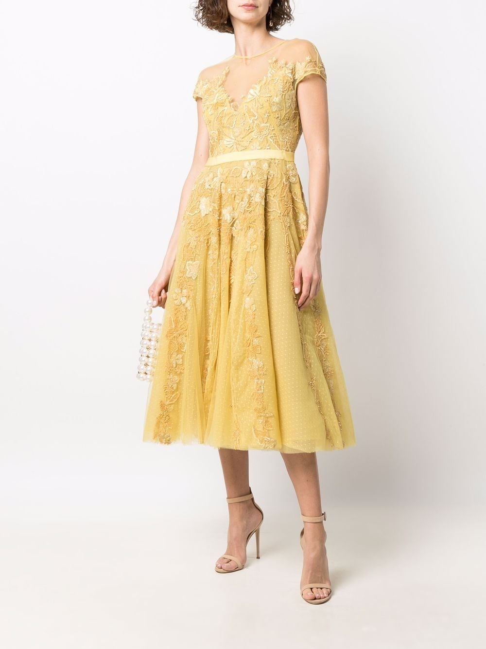 embroidered midi dress - 2