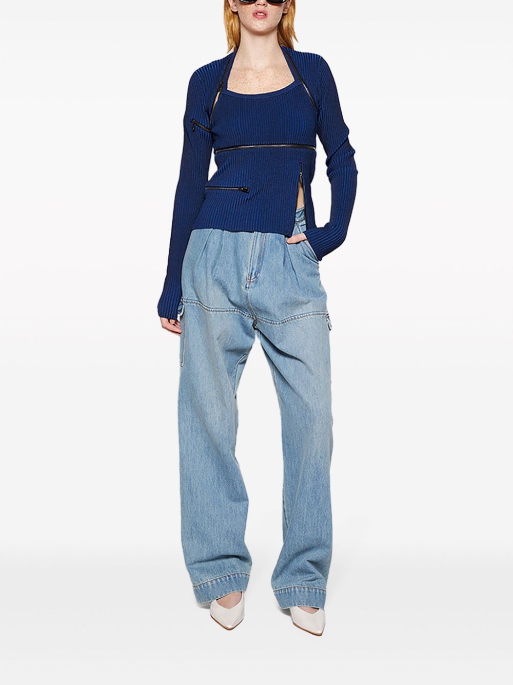 Revaler detachable-sleeve top - 2