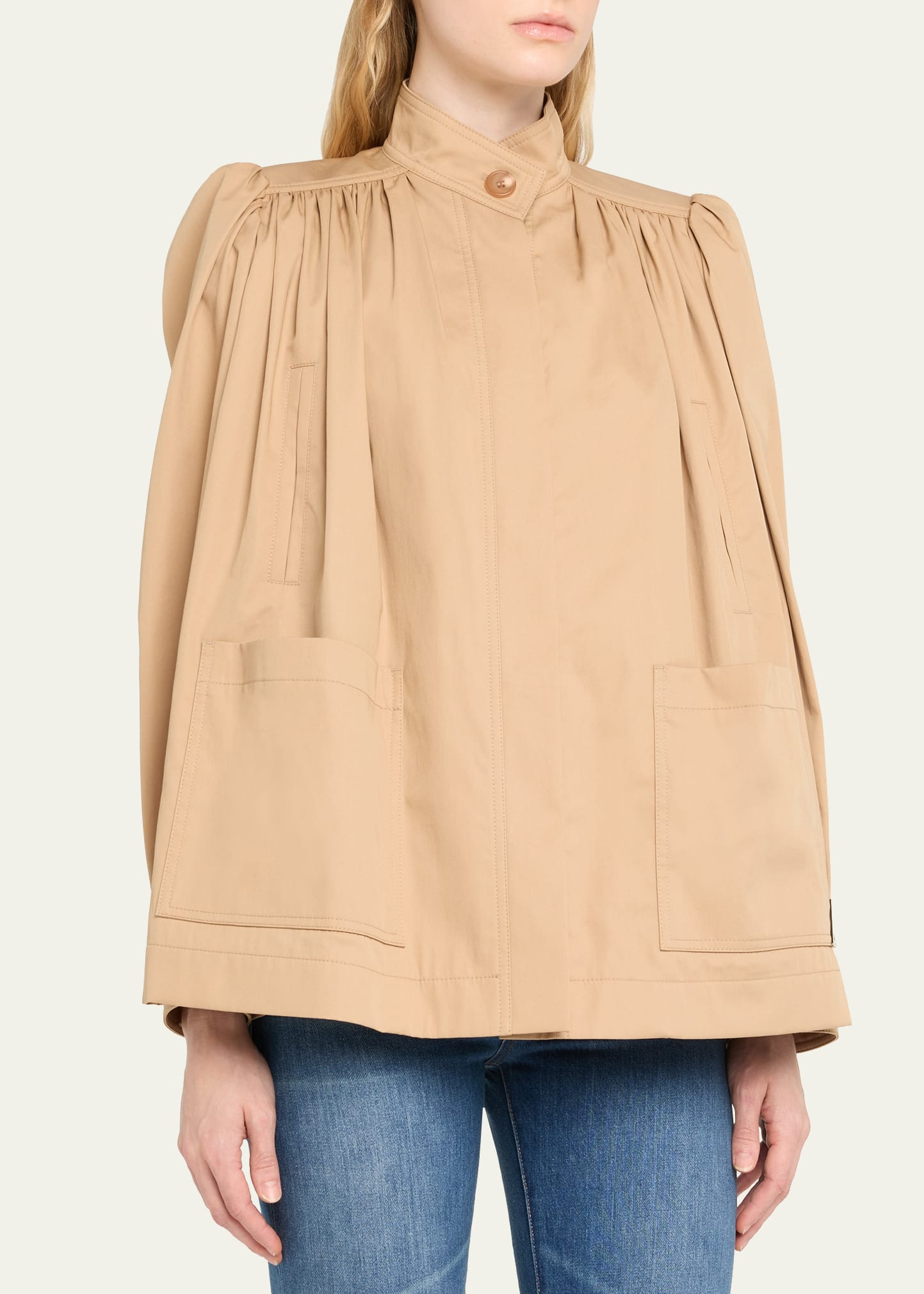 High-Neck Puff-Sleeve Jacket - 4