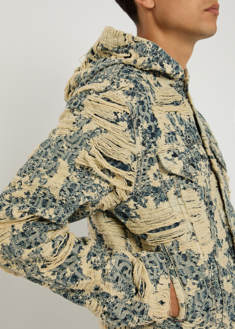 Acne Studios Hooded Distressed Denim Jacket - 5