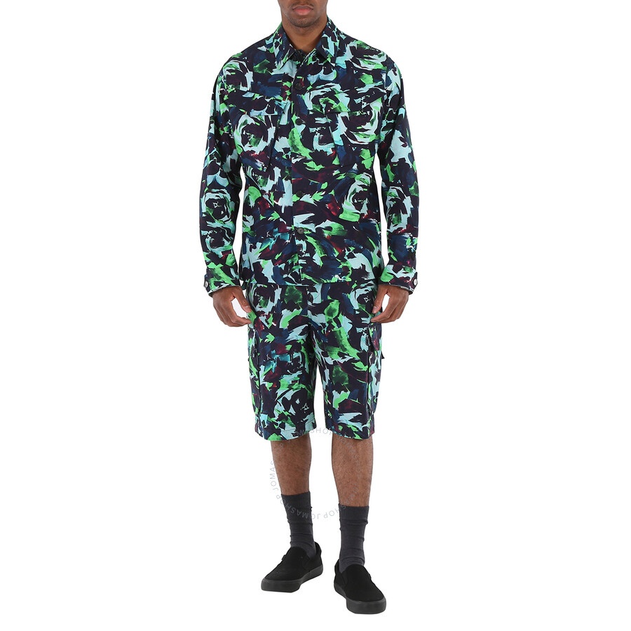 Kenzo Men's Grass Green Allover Flower Print Shirt - 6