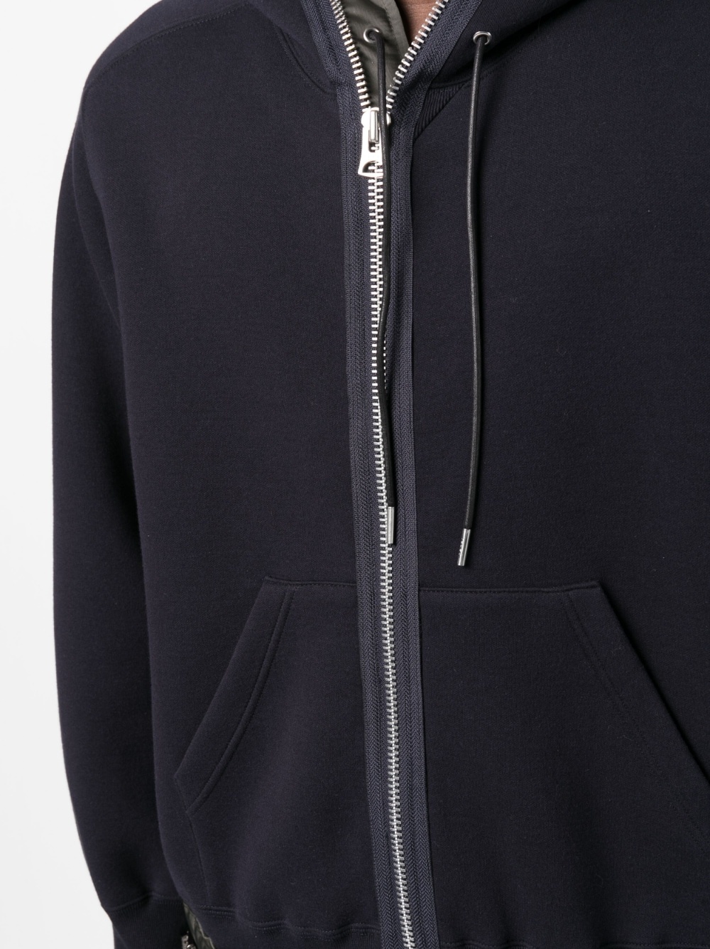 panelled zip-up hoodie - 5