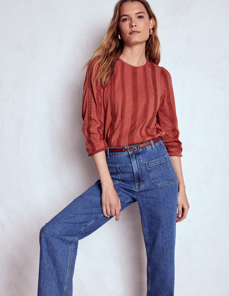 Imi Jersey Trim Top-Barn Red 5
