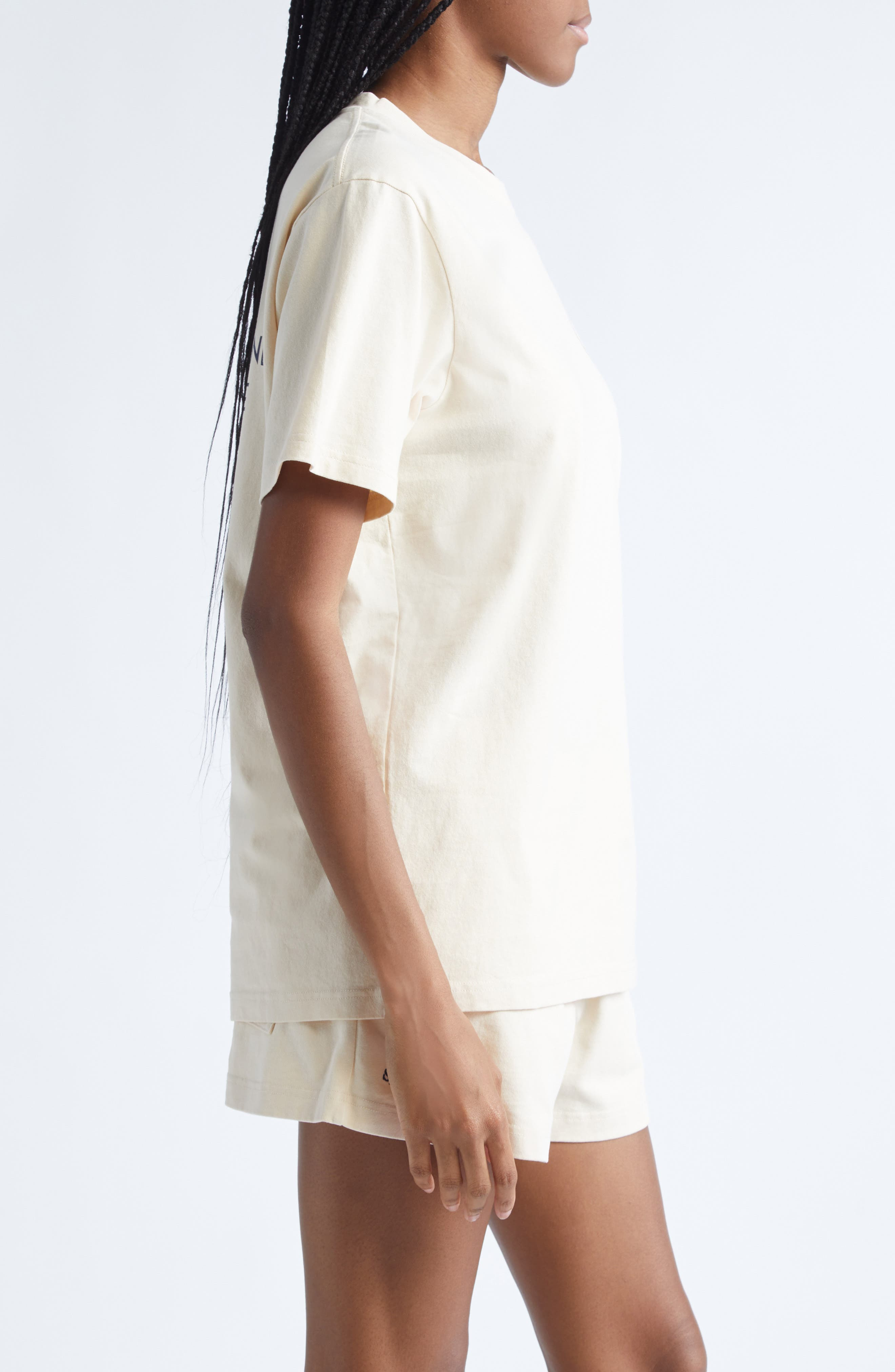 Sporty & Rich Kennedy Crest Cotton Graphic T-Shirt in Cream at Nordstrom - 4