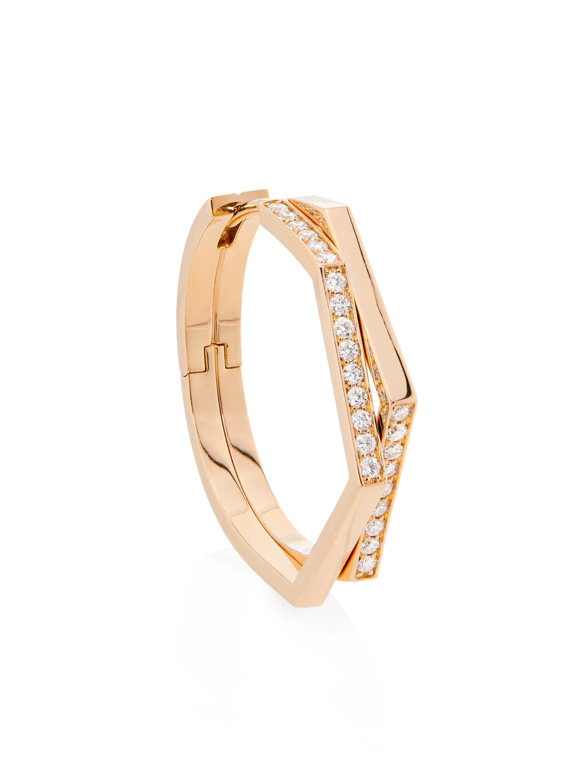 Women's Antifer 18K Rose Gold & 0.2 TCW Diamond Medium Single Hoop Earring - Rose Gold - 1