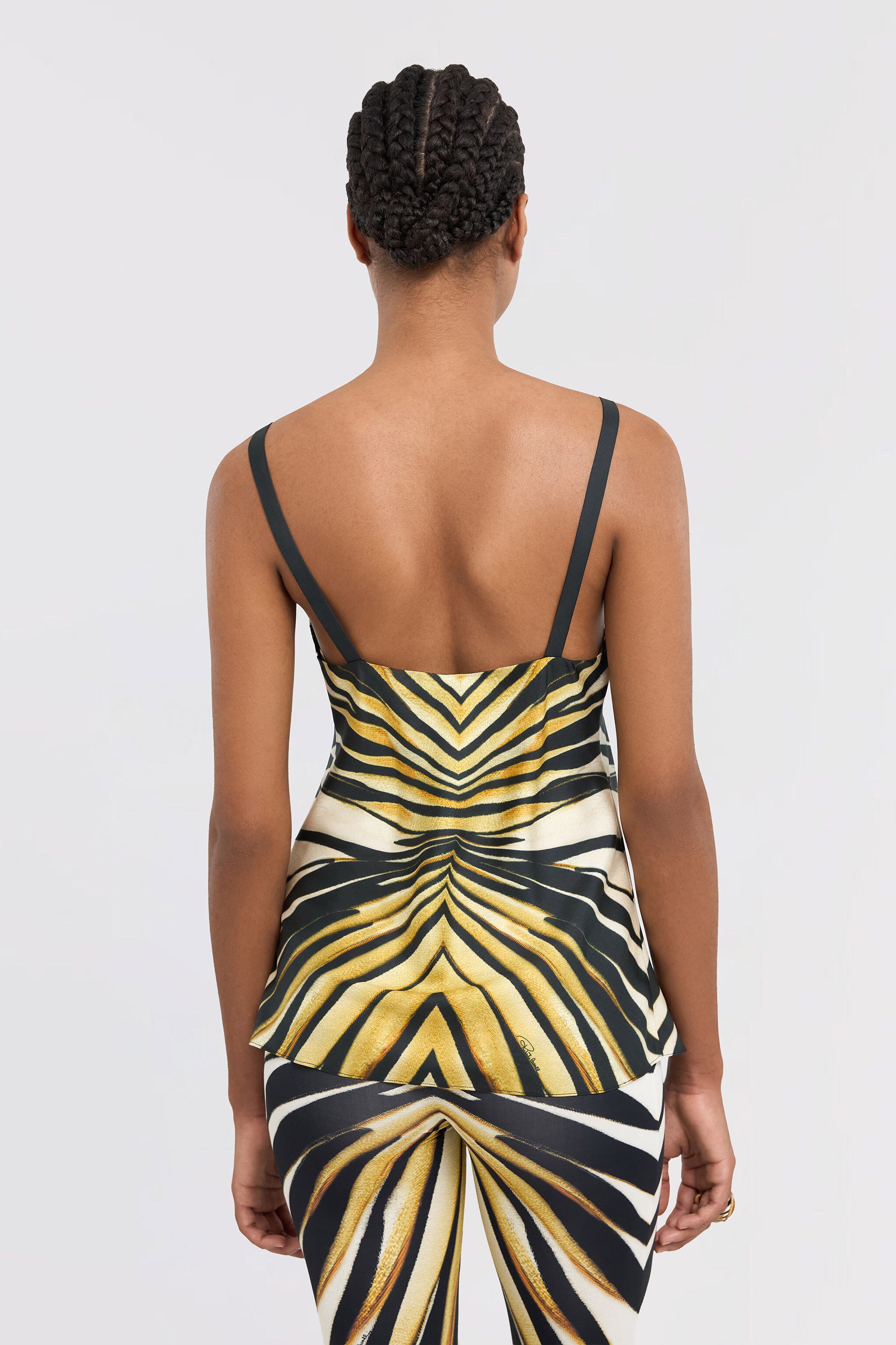 Ray Of Gold Print Silk Top - 4