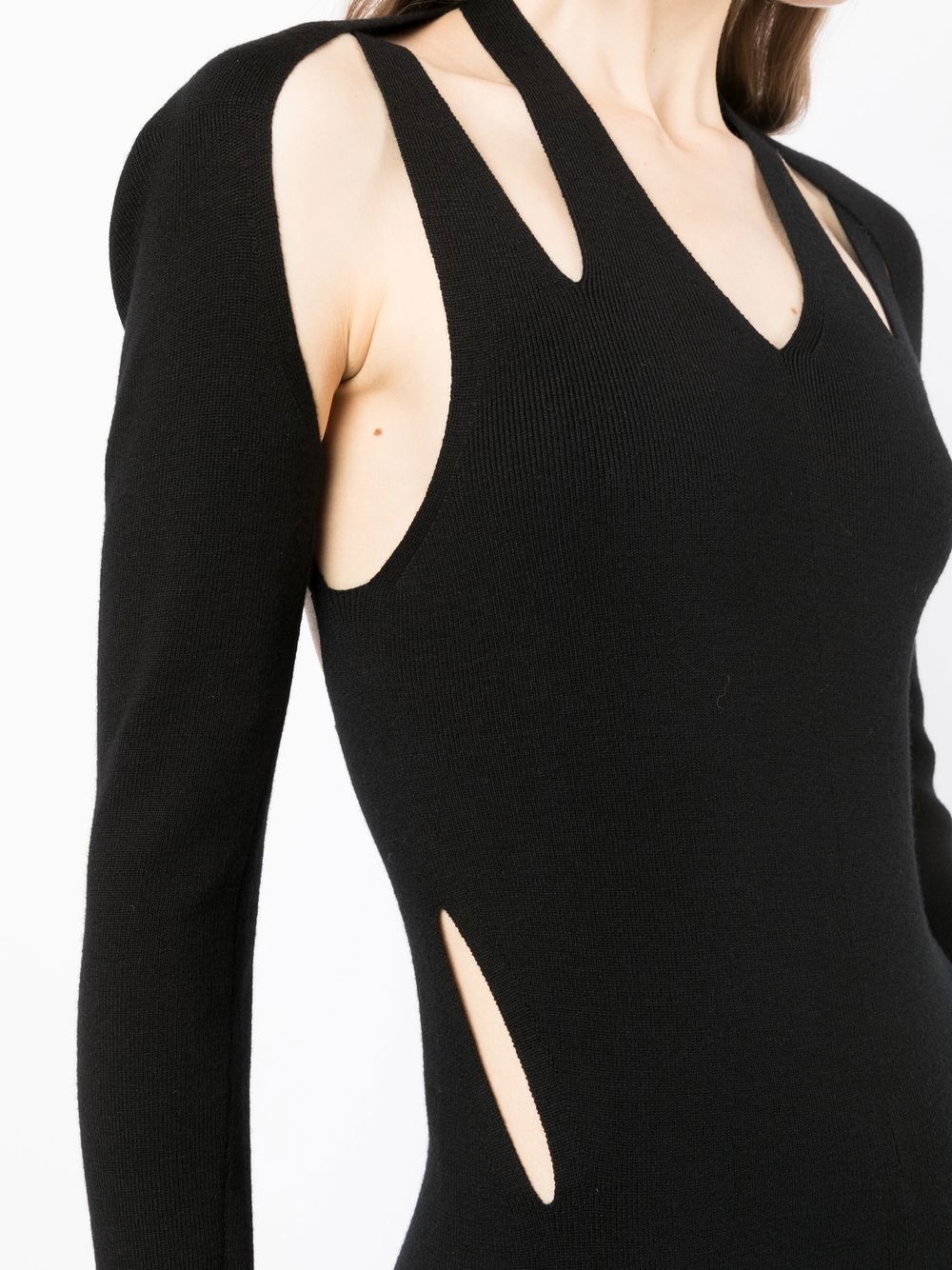 cut out-detail knitted midi dress - 5