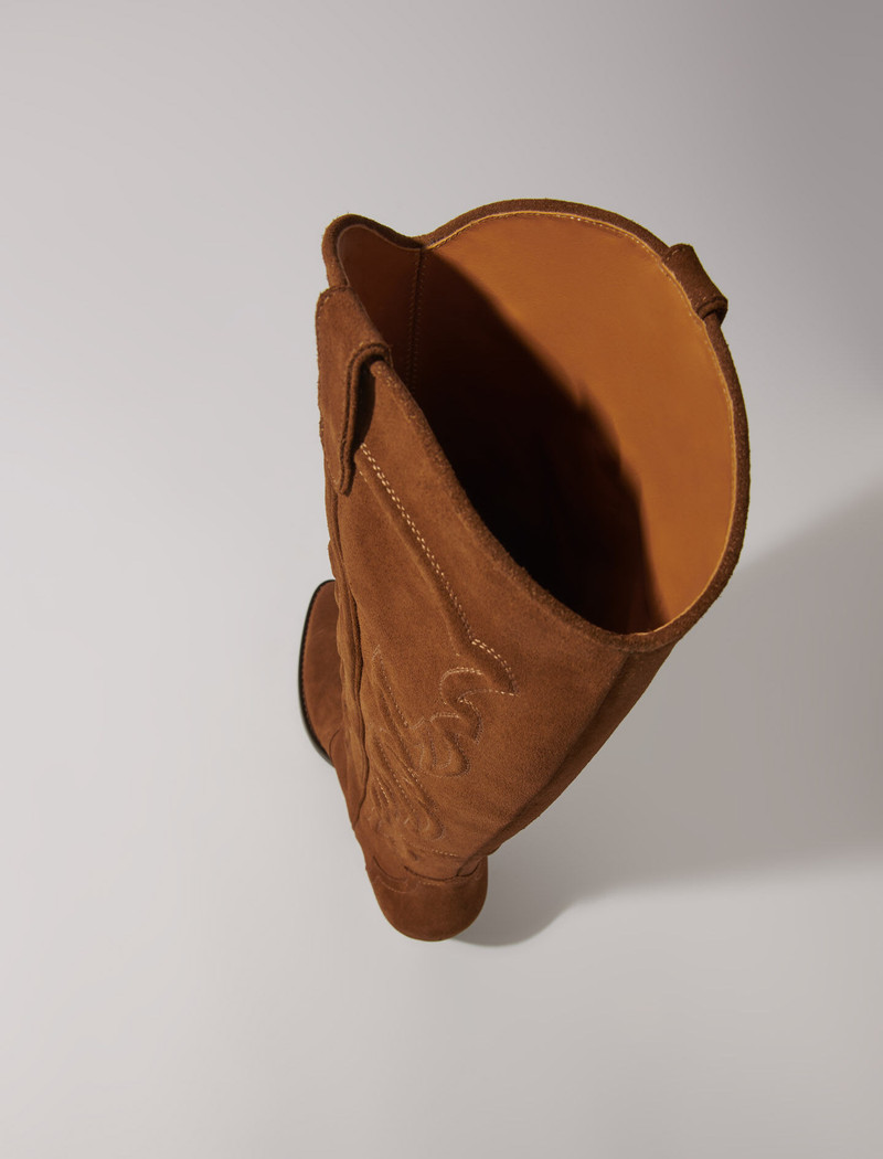 Suede cowboy boots 4