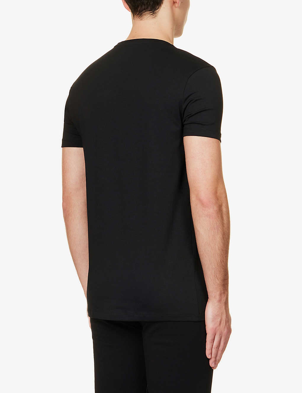 Regular-fit V-neck stretch-cotton T-shirt - 6