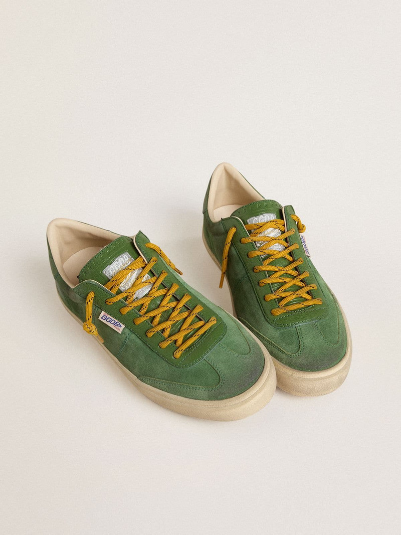 Golden Goose Men's Soul Star in green suede with green leather heel tab outlook