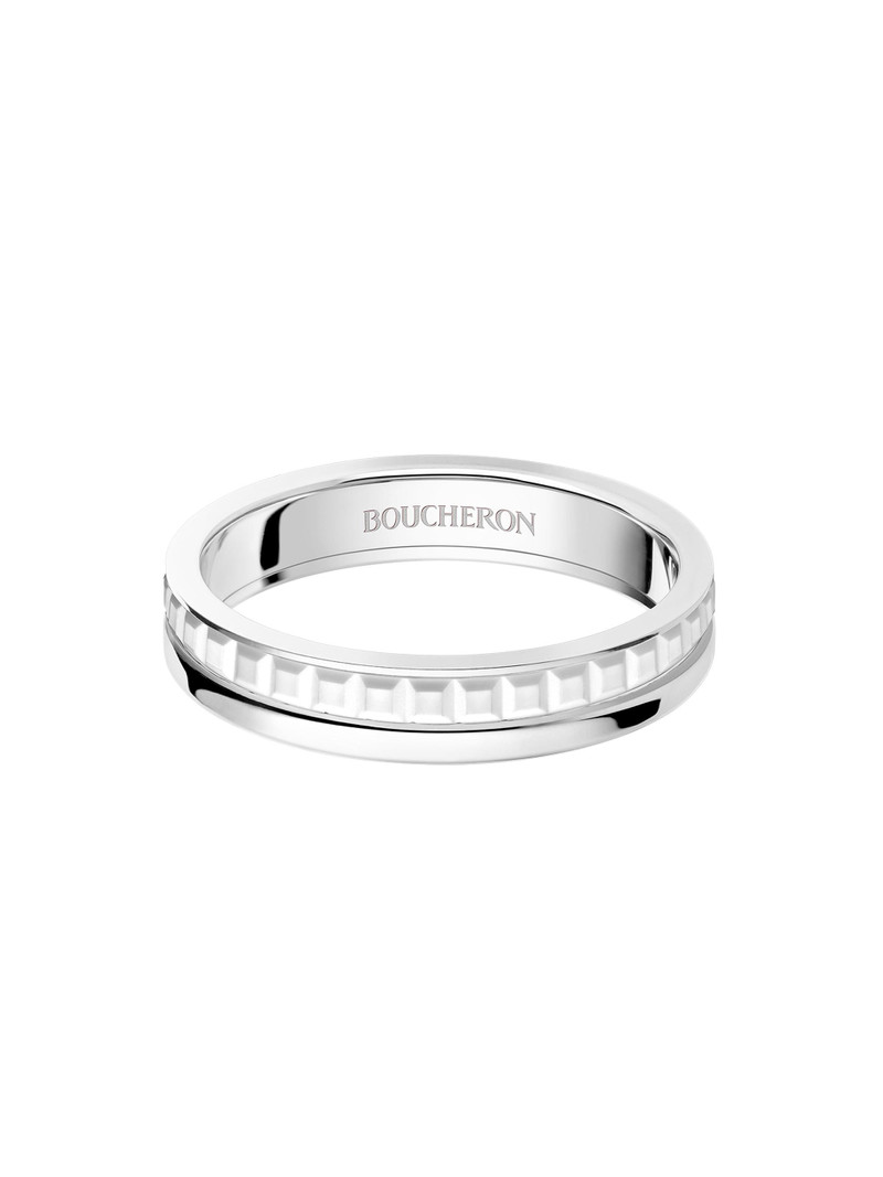 Women's Quatre Double White Edition 18K White Gold & PVD Wedding Band - White Gold 3