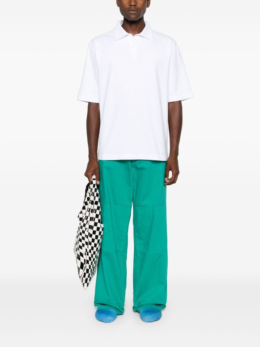 logo-patch polo shirt - 2