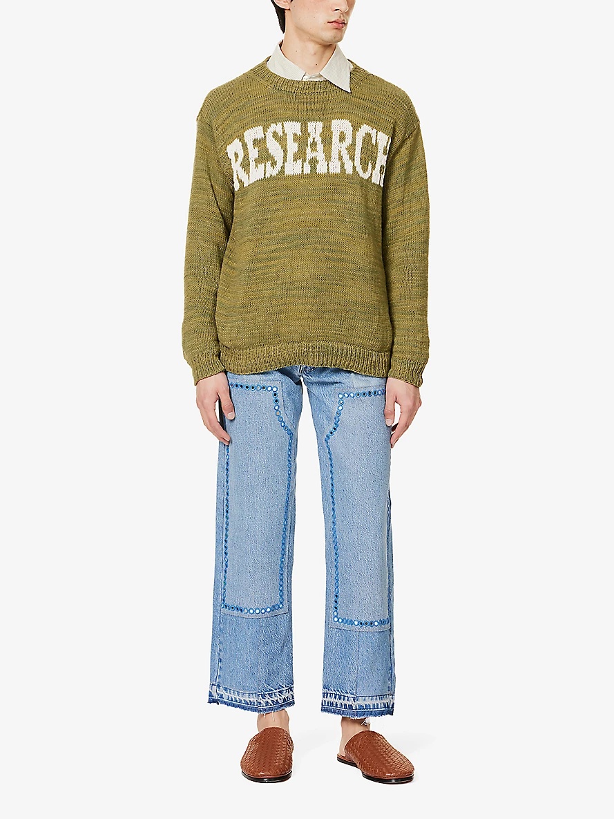 Double-knee mirror-embellished jeans - 2
