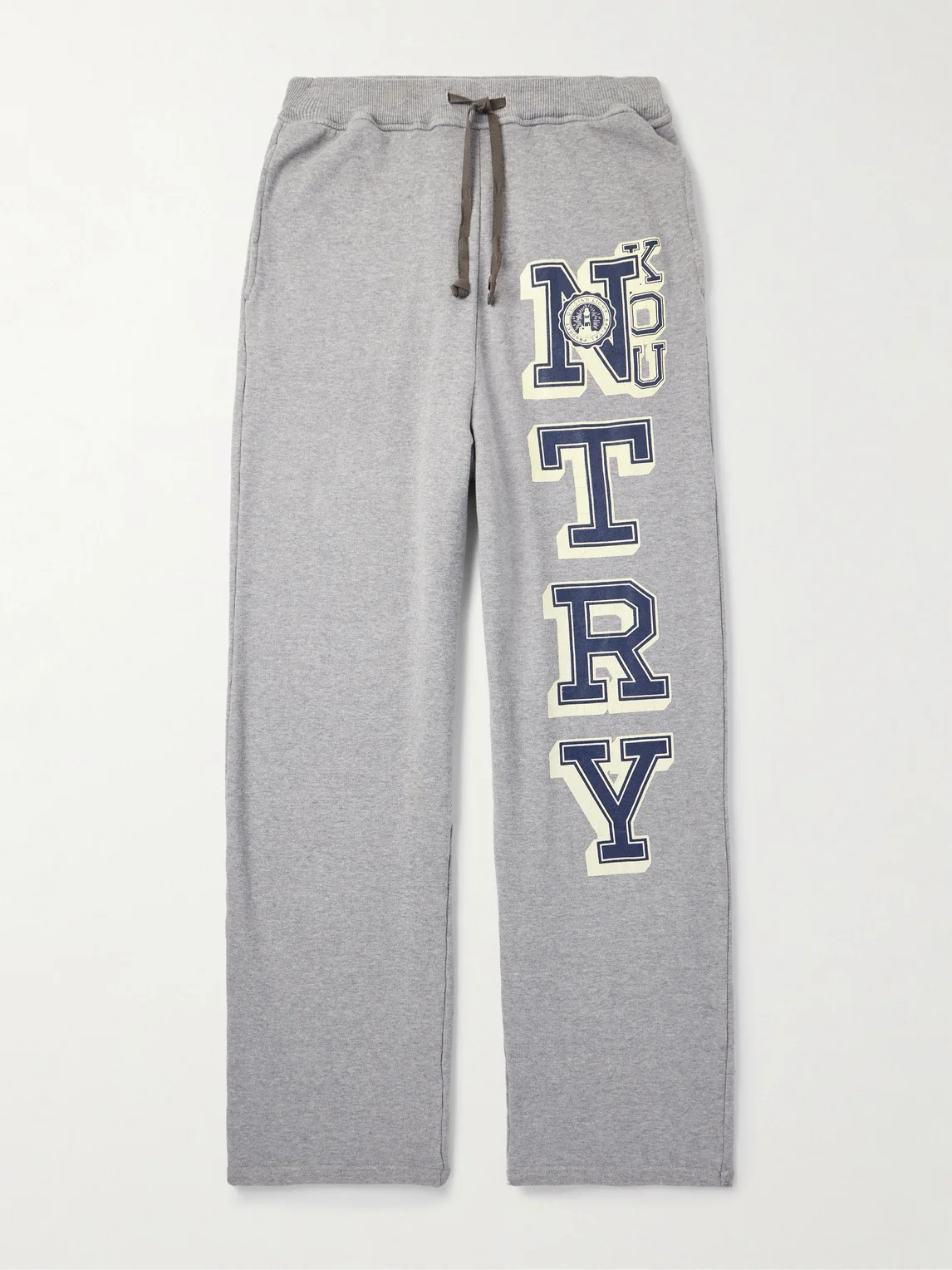 N.TRY Straight-Leg Printed Cotton-Jersey Sweatpants - 1