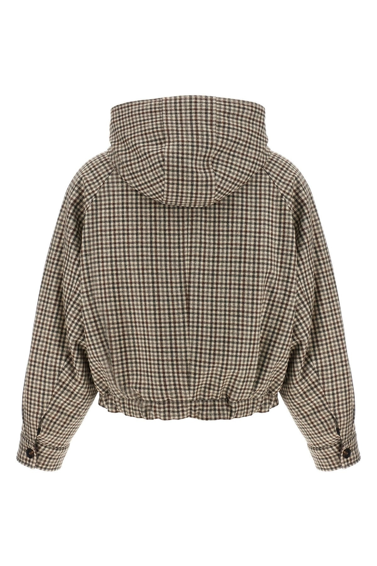 Brunello Cucinelli Women 'Shiny Zipper Pull' Check Jacket - 2