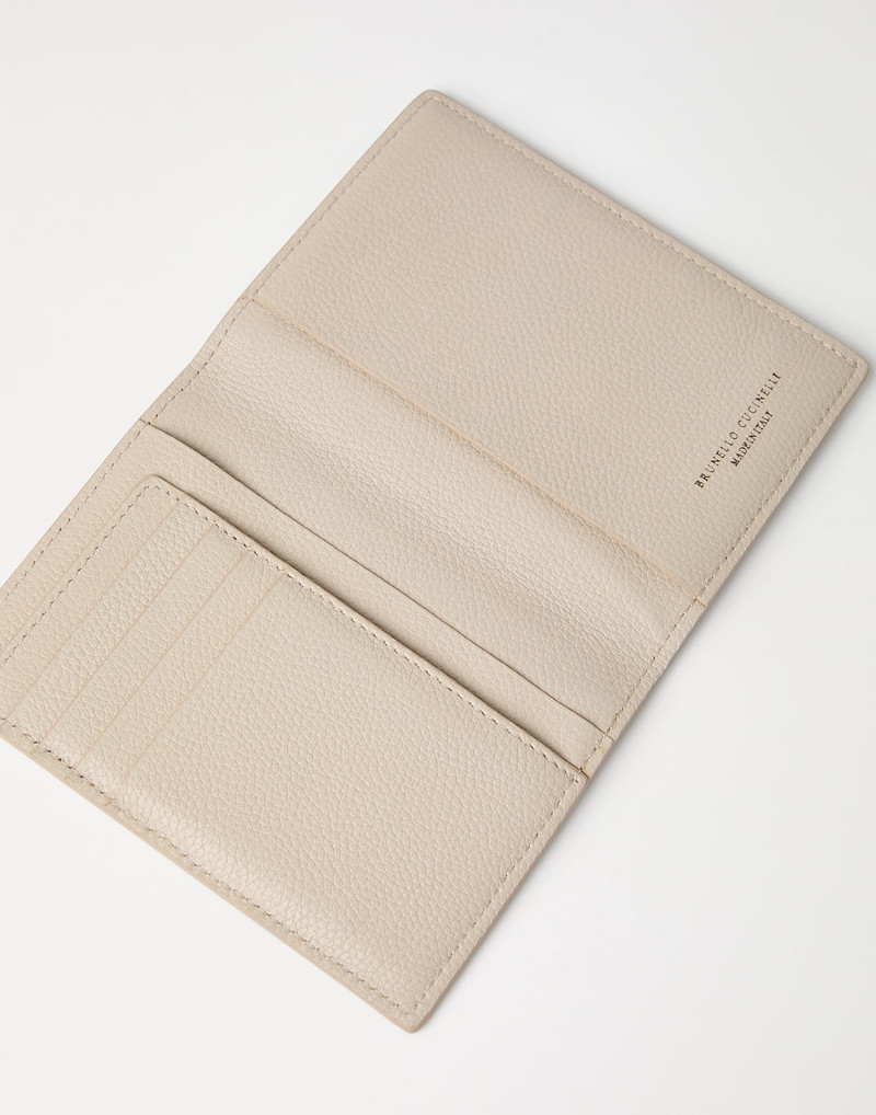Grained leather passport holder 3