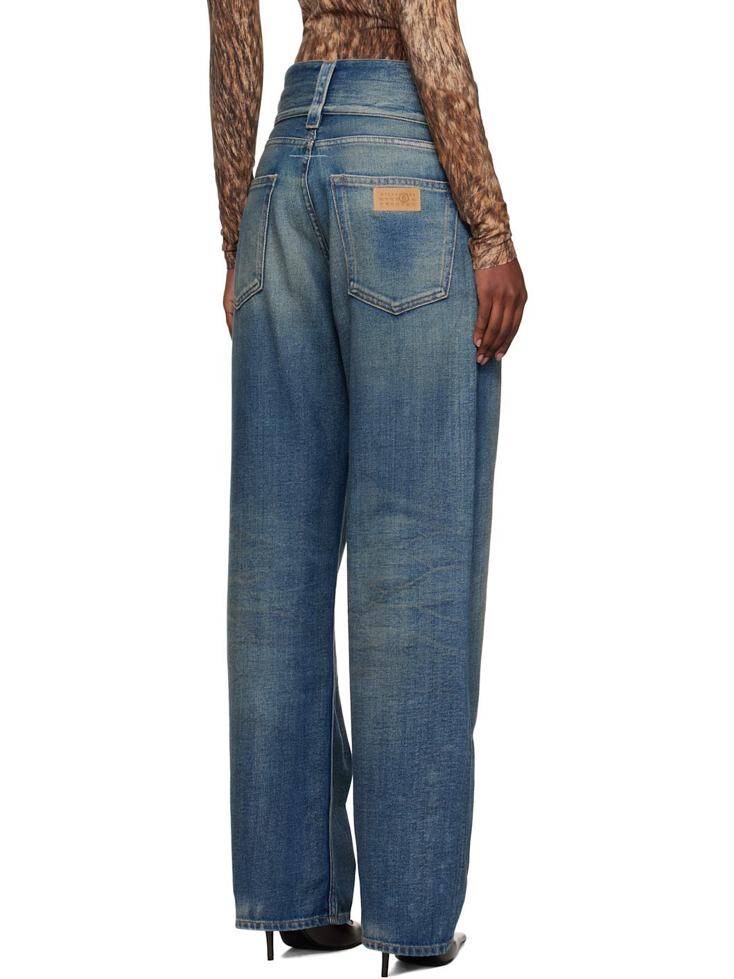 Blue Slub 5 Pockets Jeans - 3