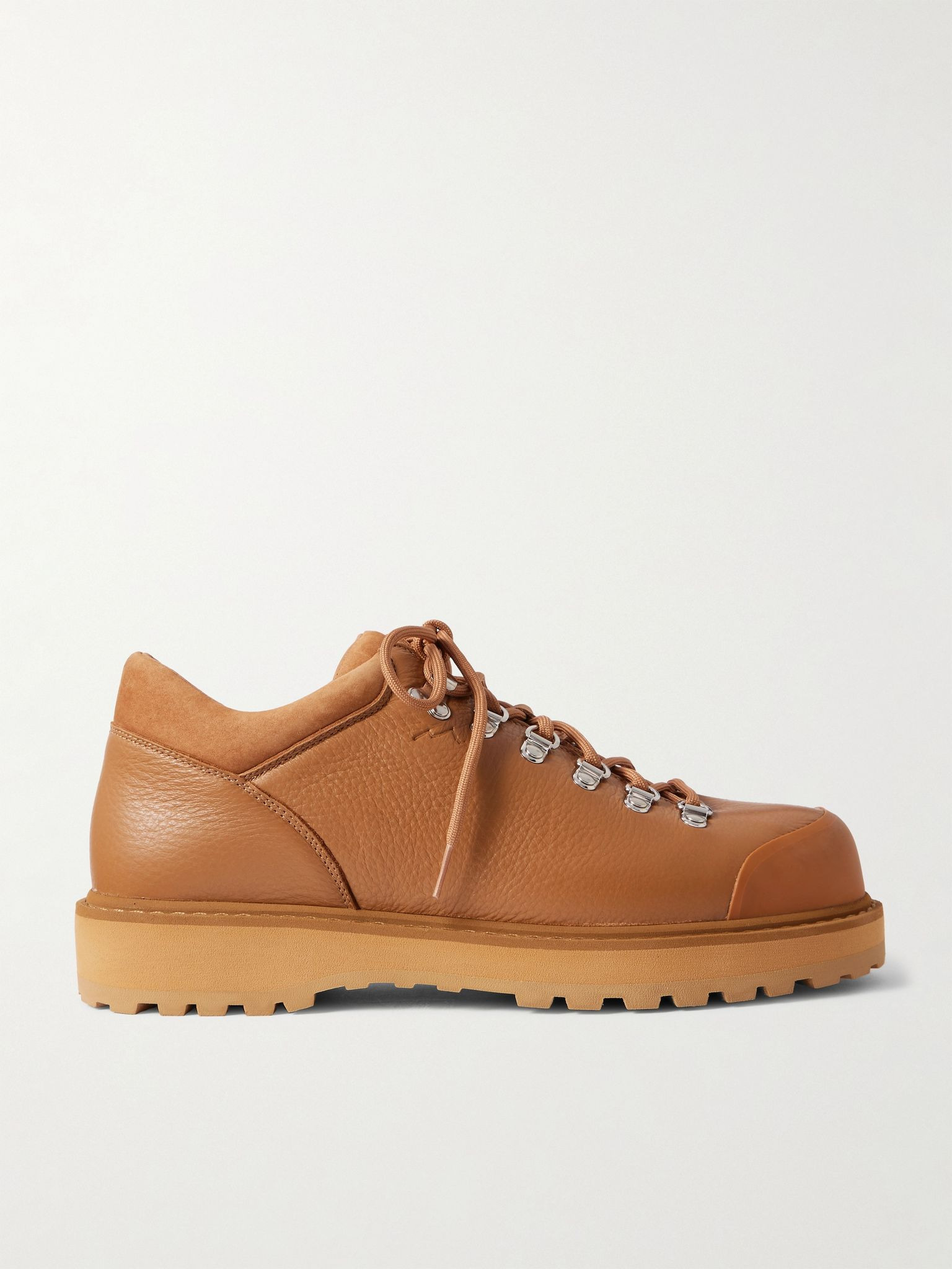 Cornaro Suede-Trimmed Full-Grain Leather Sneakers Brown - 1