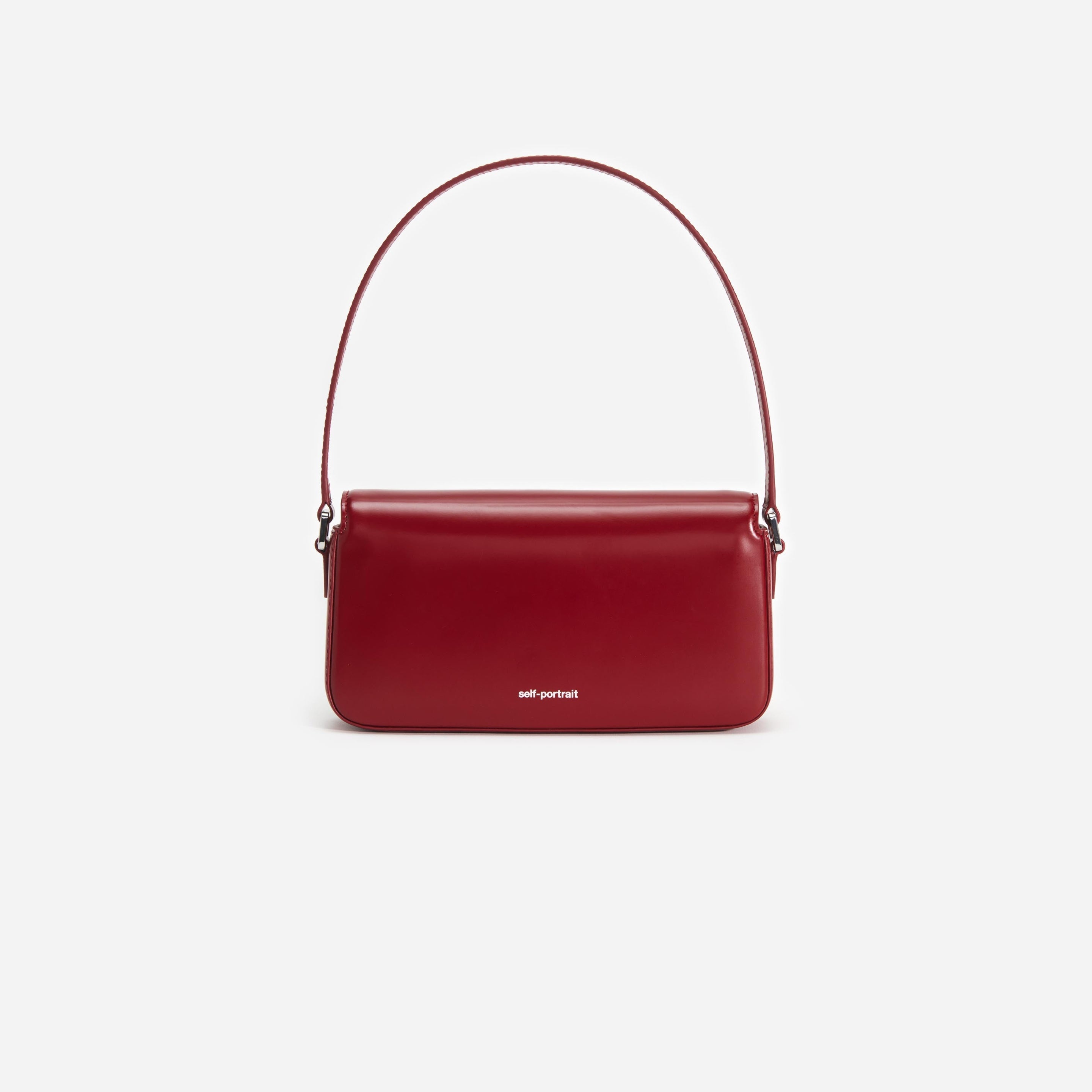 Burgundy Leather Baguette Bag - 3