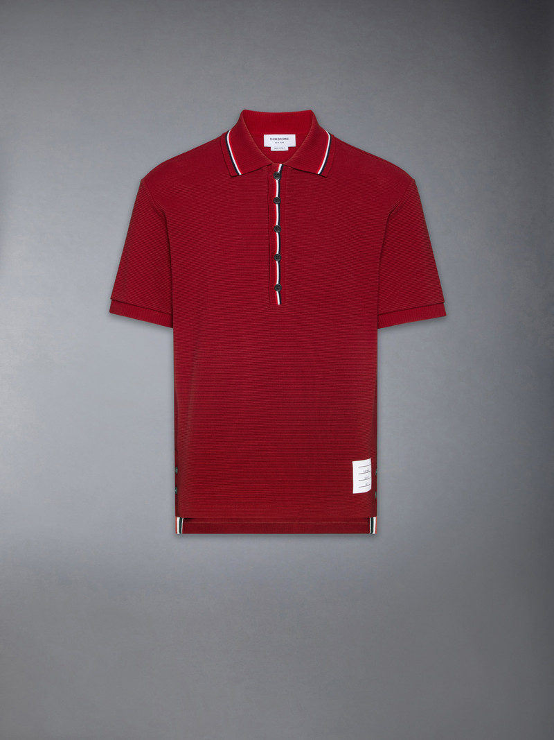 COTTON WAFFLE RIB CUFF POLO 1