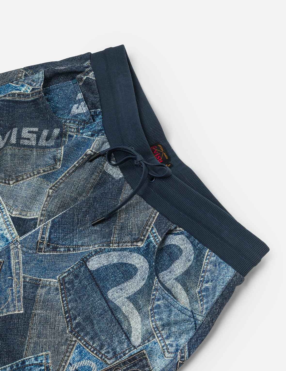 Allover Logo and Seagull Pocket Digital Print Loose Fit Sweatpants - 7