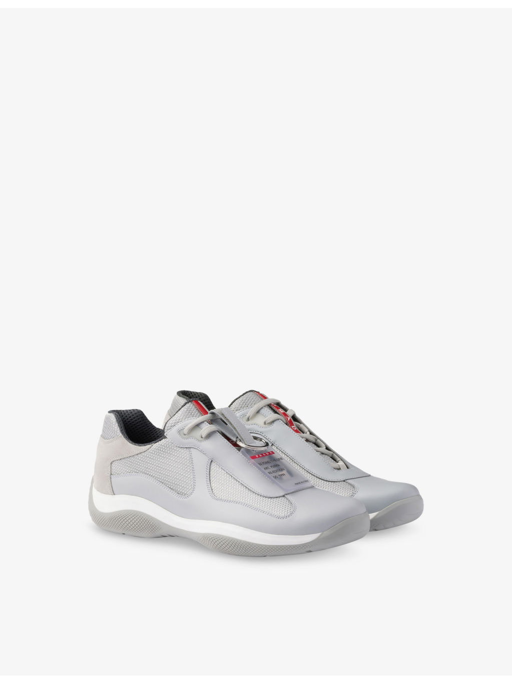 America's Cup ring-embellished leather and mesh low-top trainers - 3