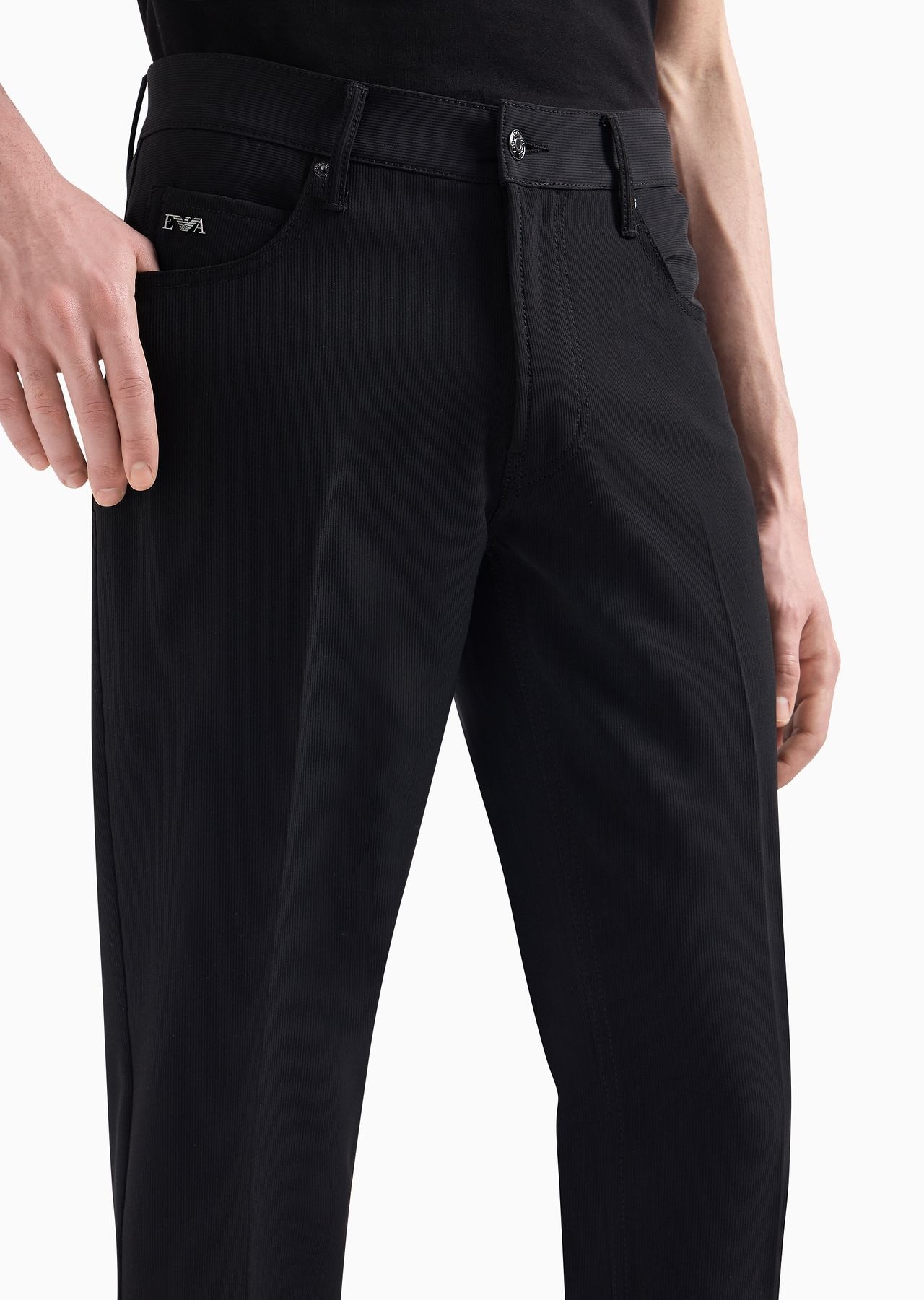 J05 Slim-fit five-pocket trousers in canneté fabric - 5