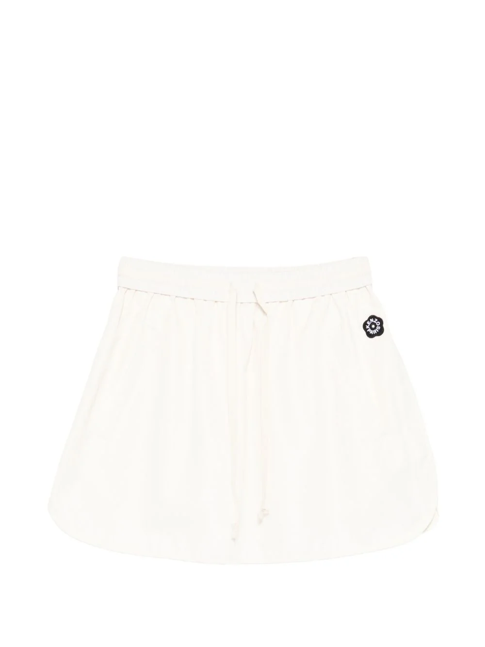 logo-patch drawstring mini skirt - 1