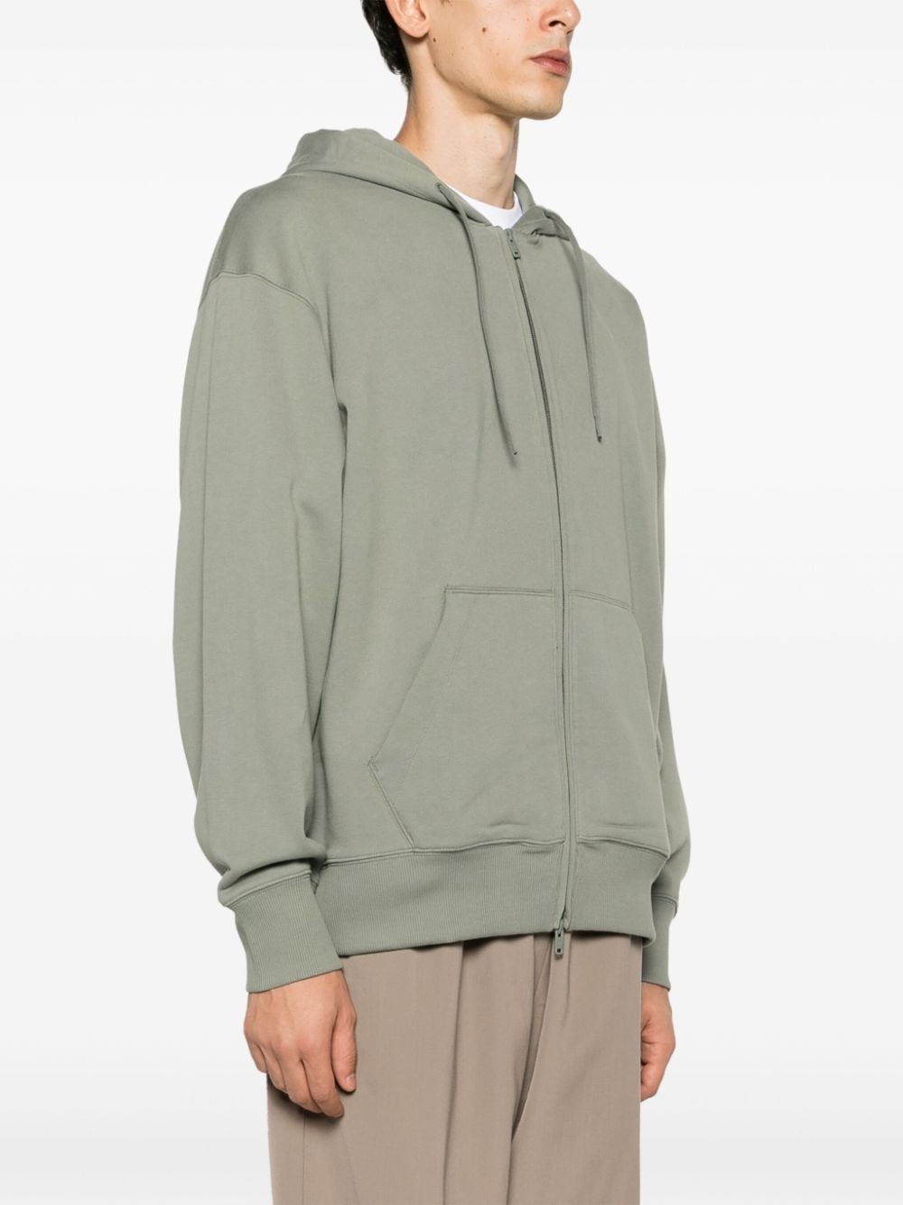 zip-up organic cotton hoodie - 3