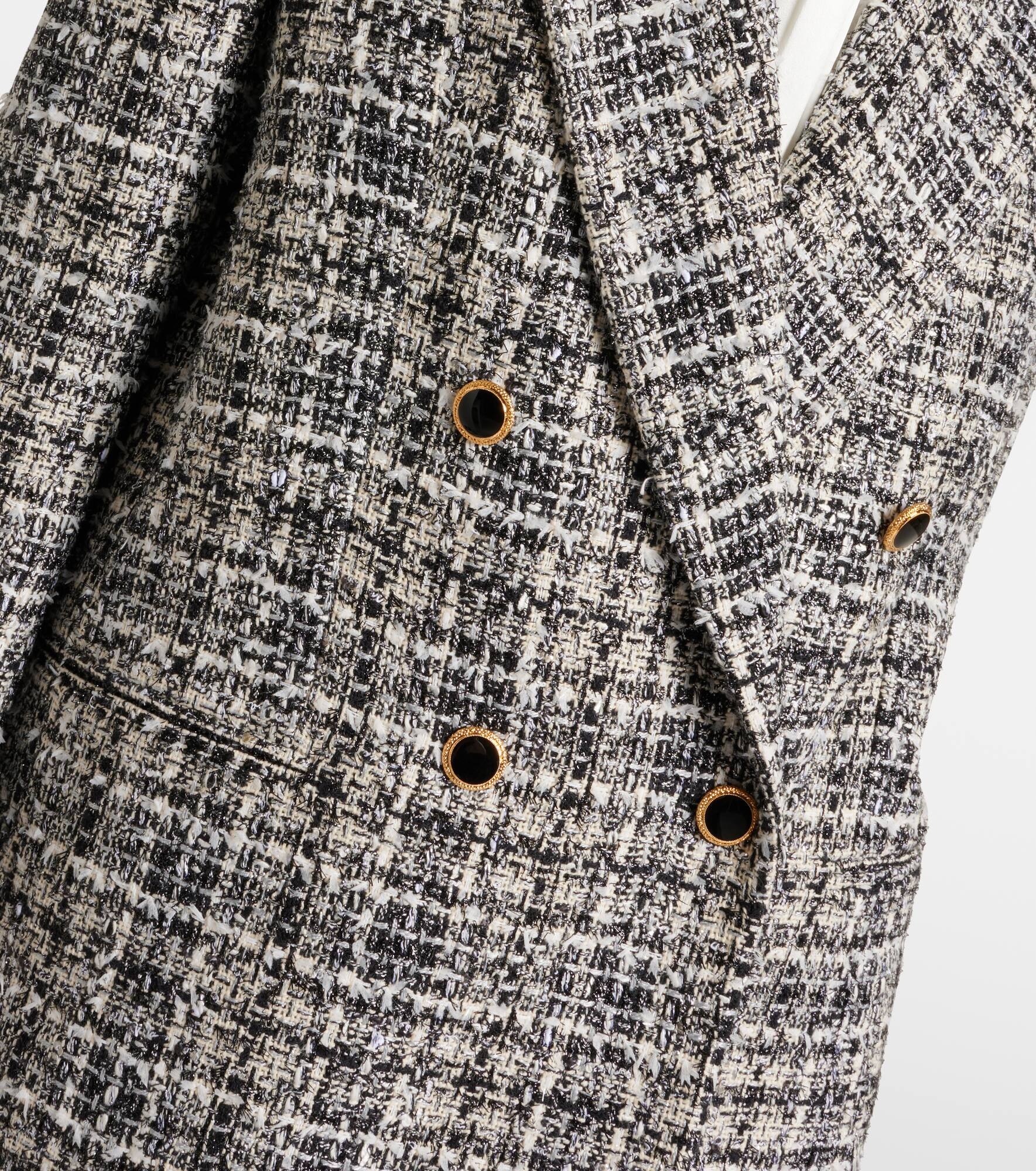 Wool lamé tweed blazer - 5