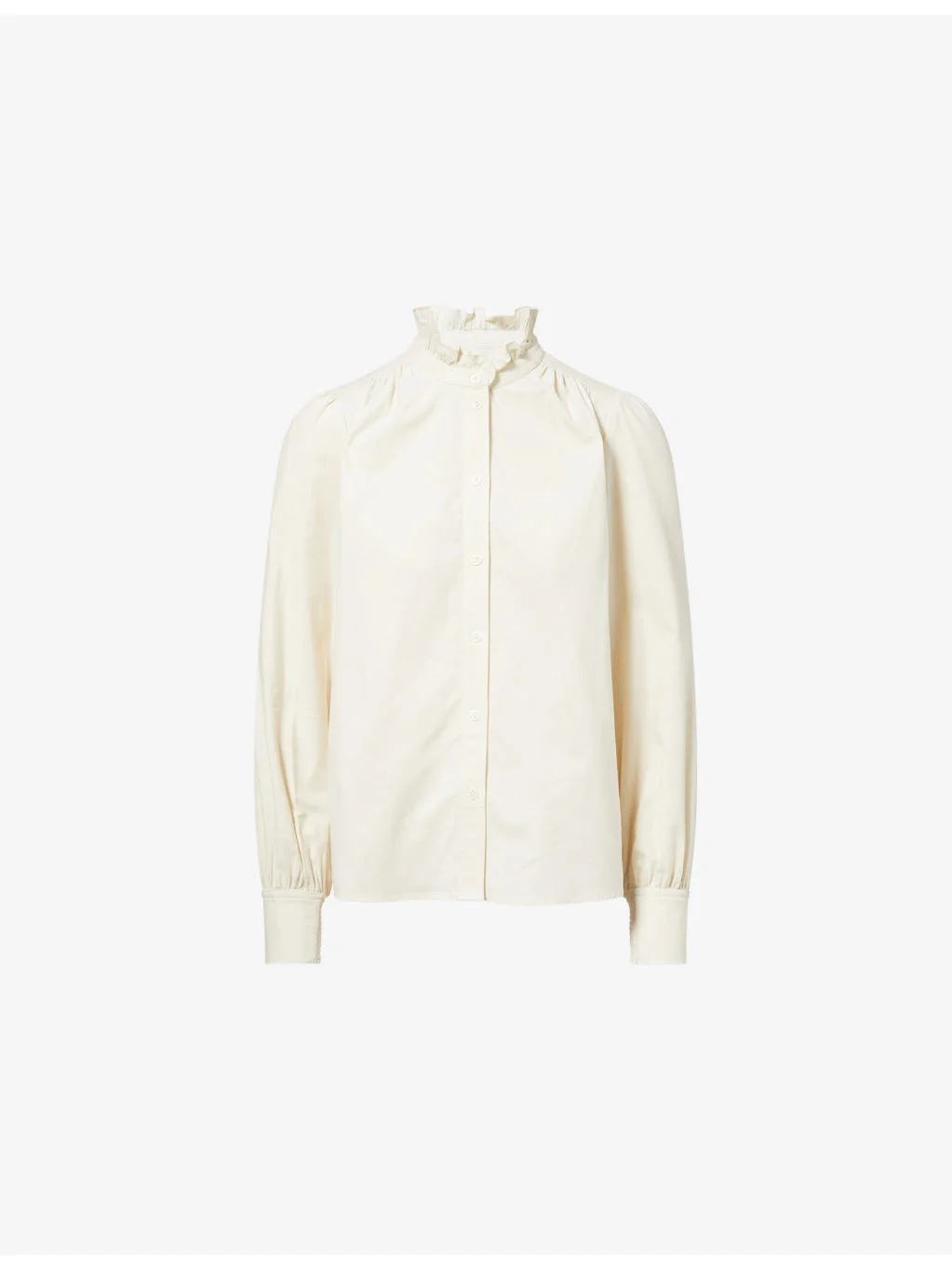 Micro-Cord Ruffle-Trim Woven Blouse - 1