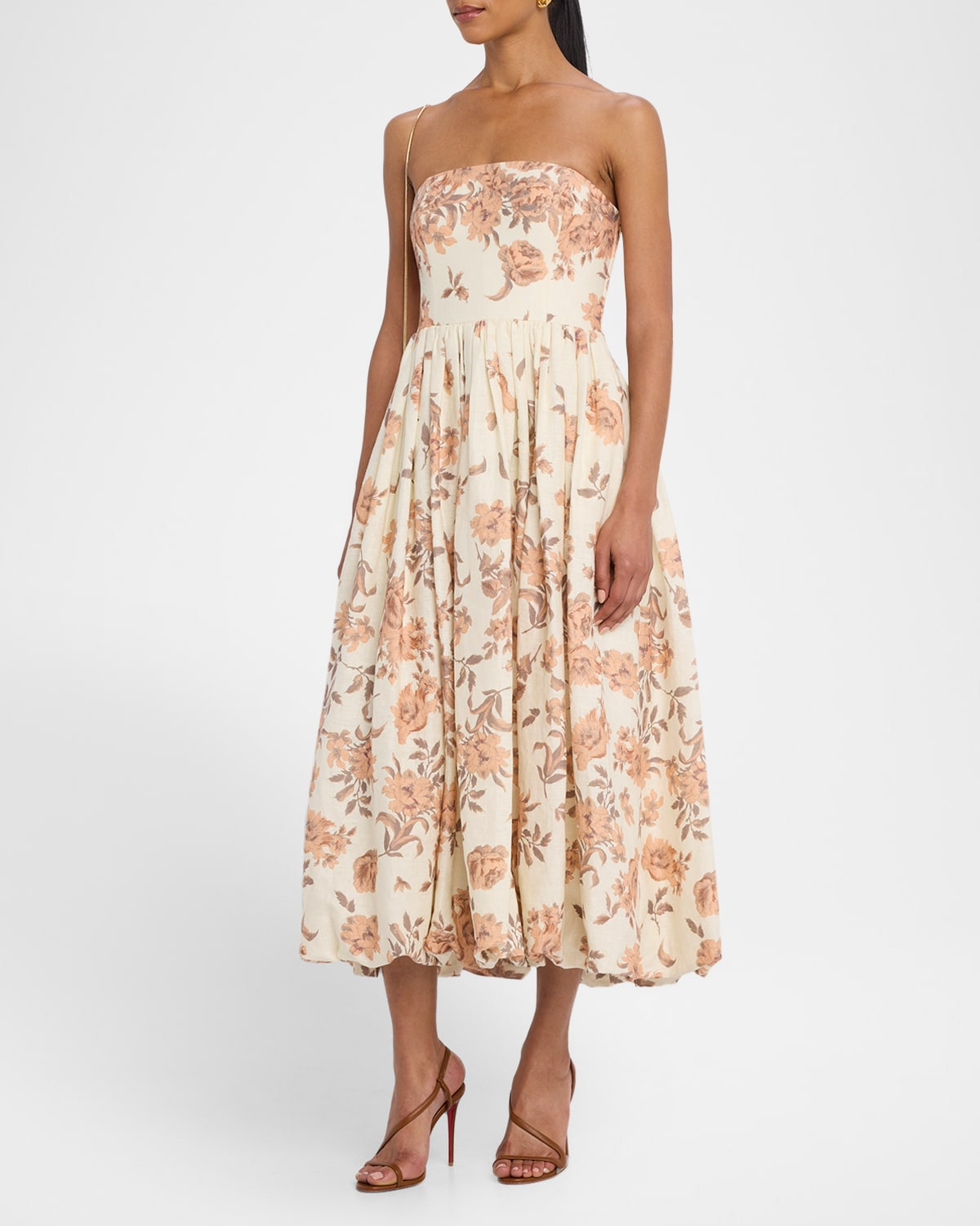 Anisha Strapless Linen Bubble Dress - 4