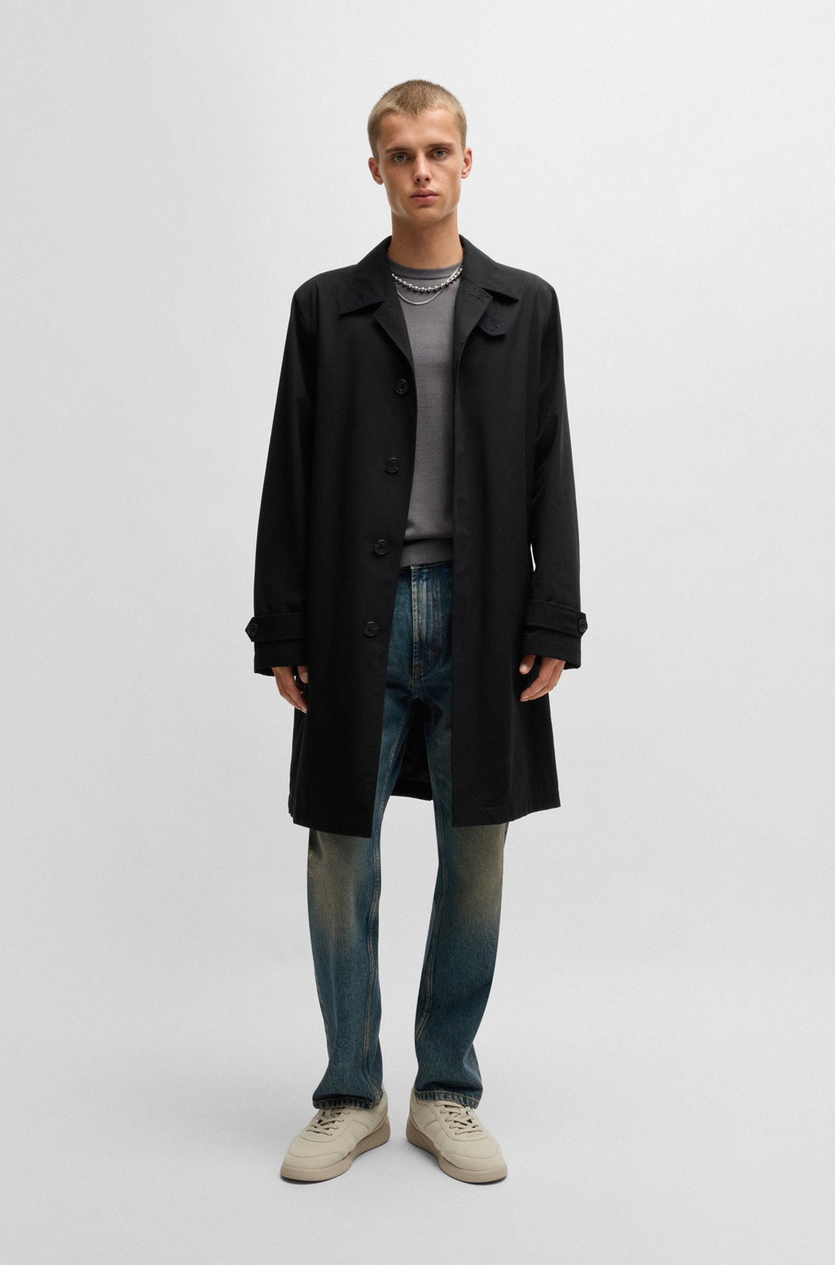 SLIM-FIT SWEATER WITH CREW NECK IN SOFT YARNS - 4