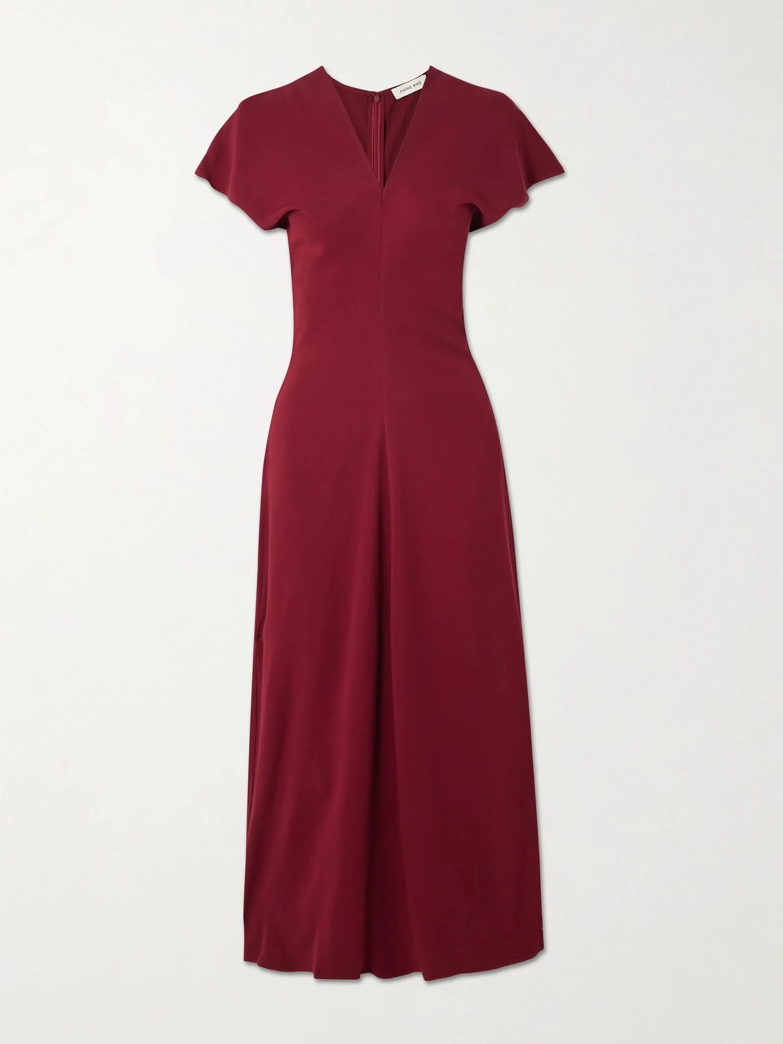 Zadig gathered crepe maxi dress Burgundy - 1