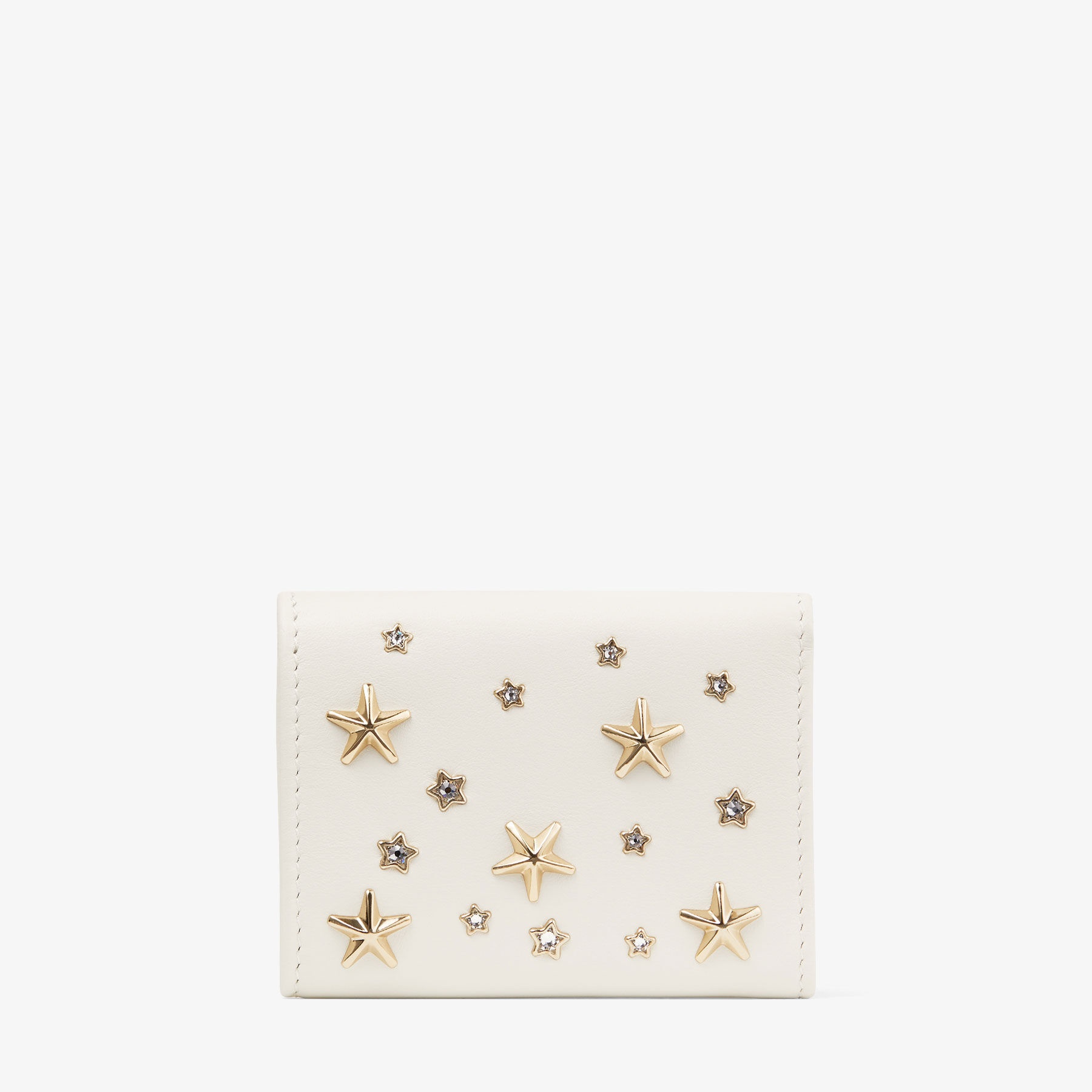 Nemo
Latte Calf Leather Wallet with Metal and Crystal Stars - 5