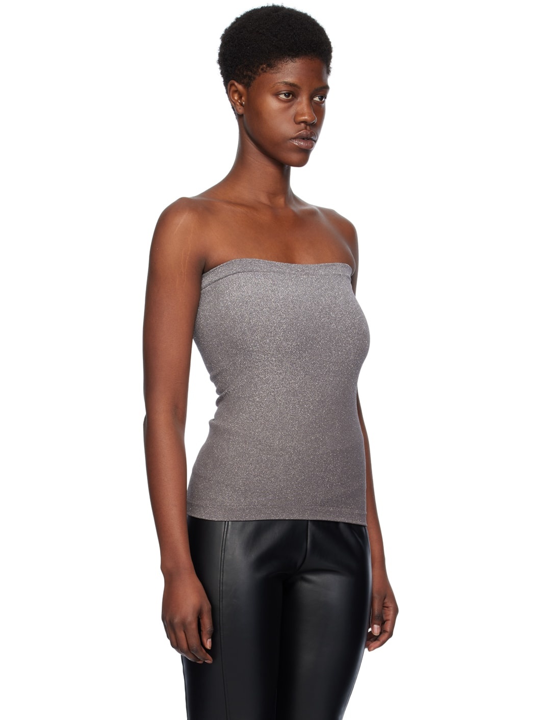 Silver Fading Shine Tube Top - 2