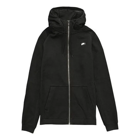 Nike Athleisure Casual Sports Cozy Wear-resistant Hooded Jacket Black AR1725-010 - 1