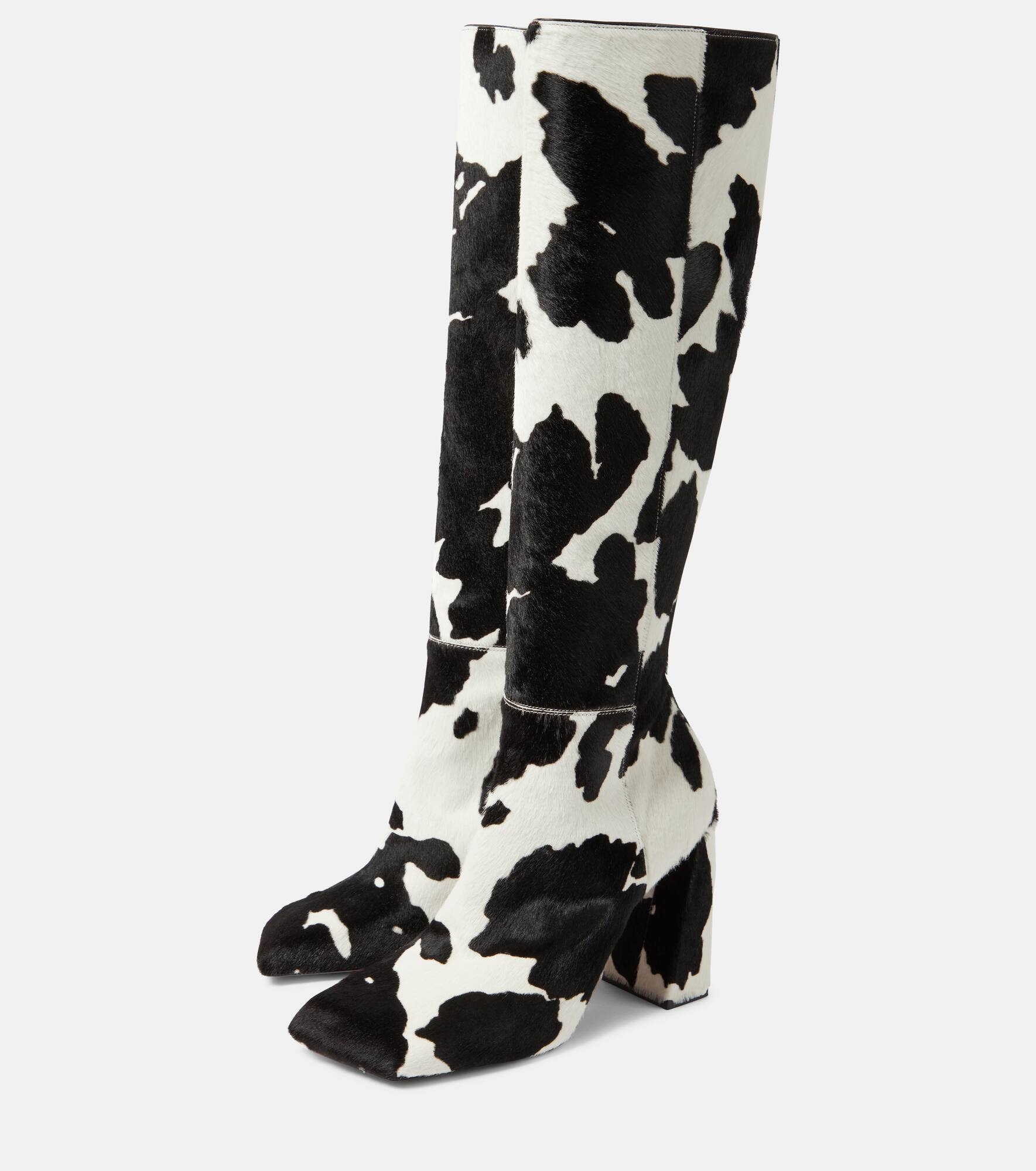 Marine calf hair knee-high boots - 5