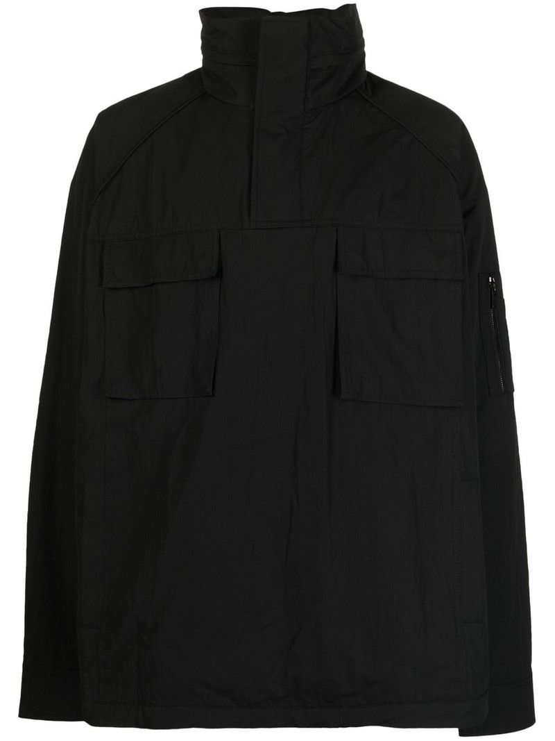 flap-pockets hooded jacket 1
