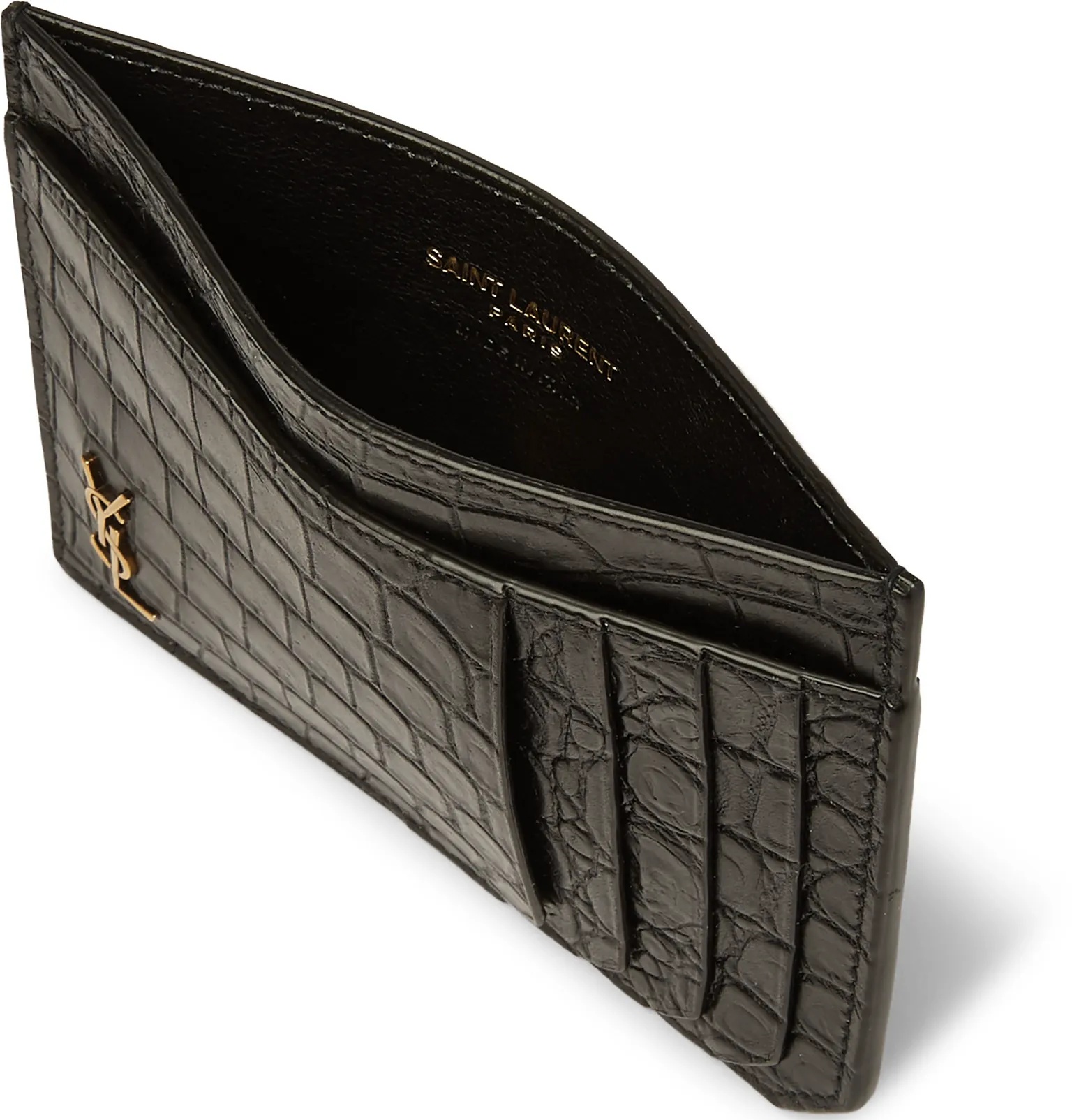 Logo-Appliquéd Croc-Effect Leather Cardholder - 2