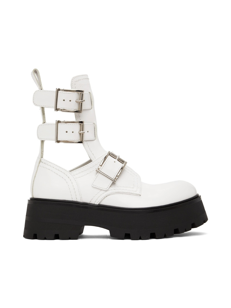 buckle-fastened caged boots - 1