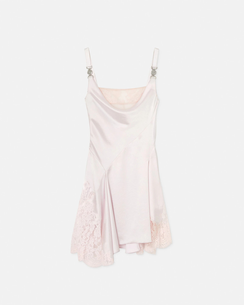 Lace-Trim Satin Mini Dress 1