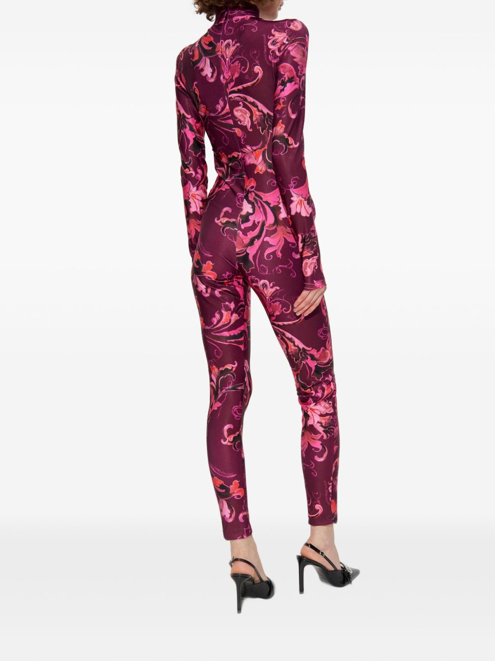 floral-print mock-neck jumpsuit - 3