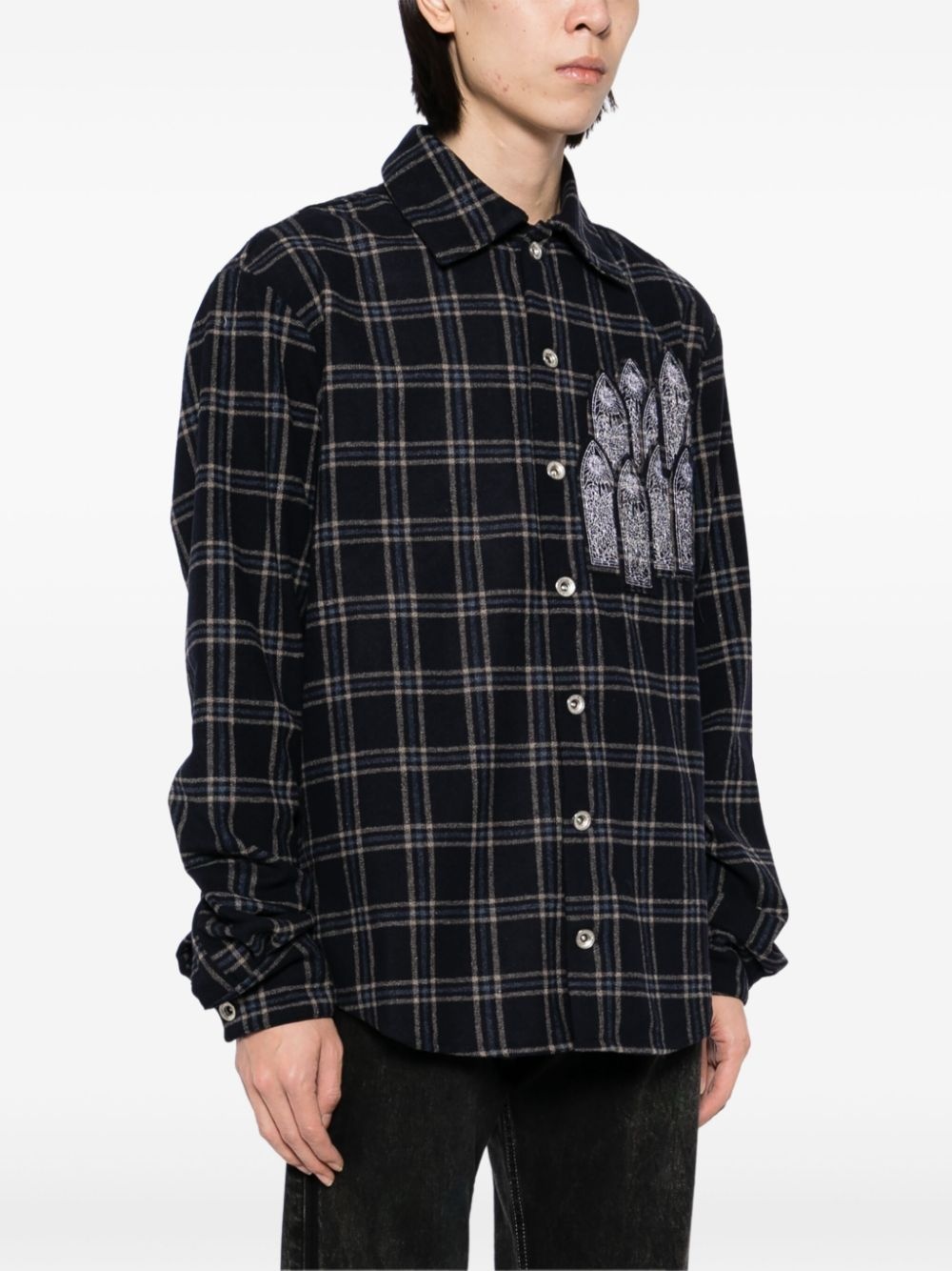 logo patch long-sleeves shirt - 3