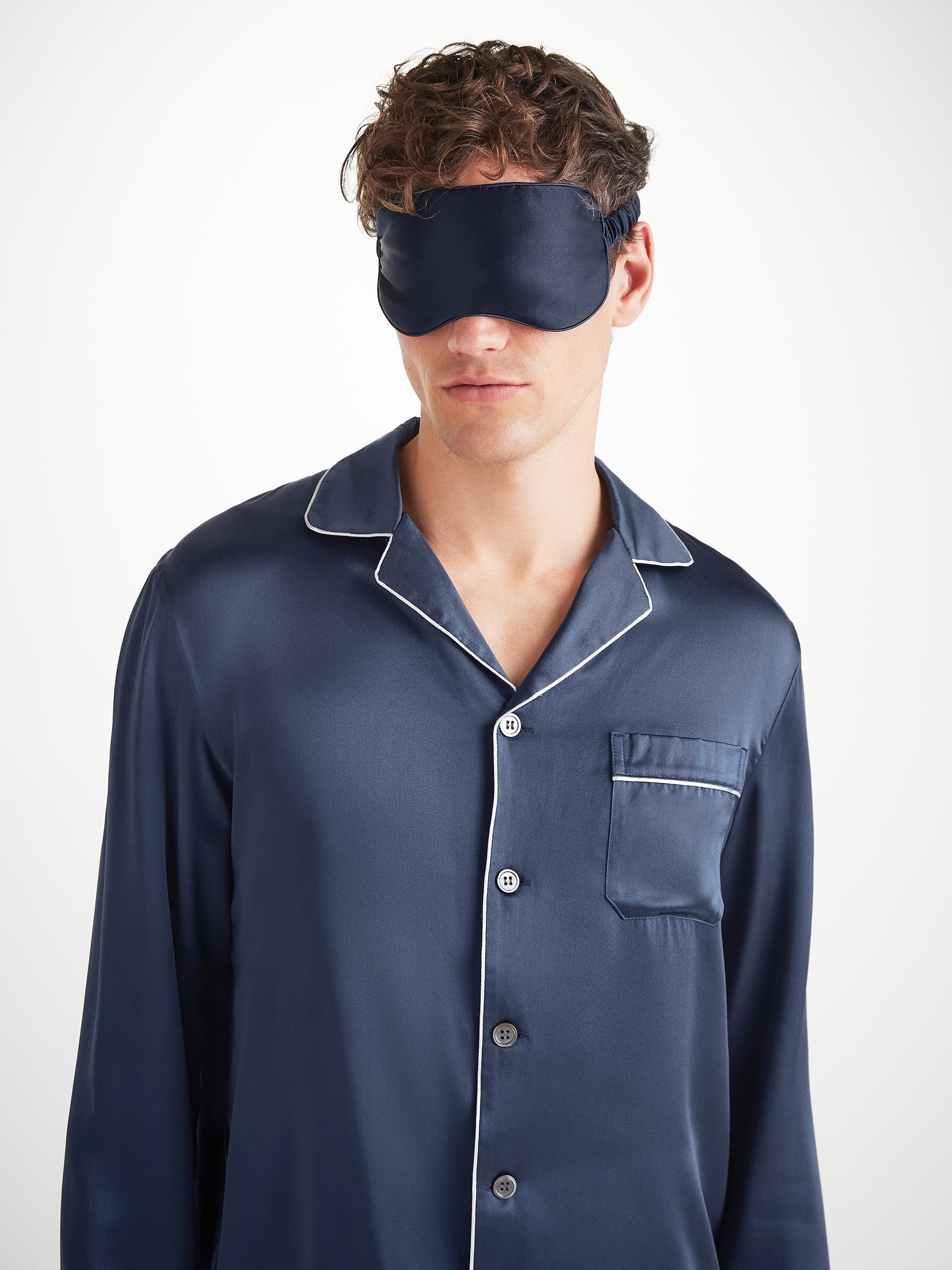 Eye Mask Bailey Silk Satin Navy - 4