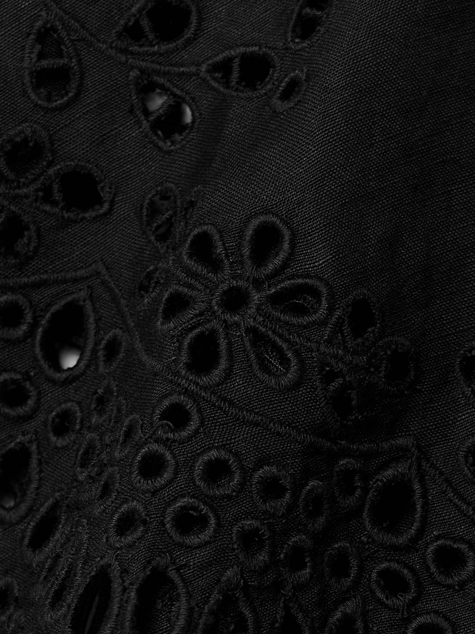 Lula layered broderie anglaise mini dress Black - 4