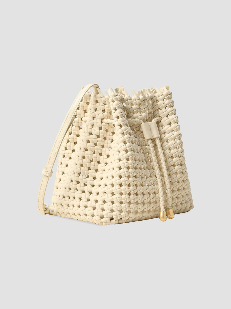 Women's Mallorca Open Weave Bucket Bag - Salt 3
